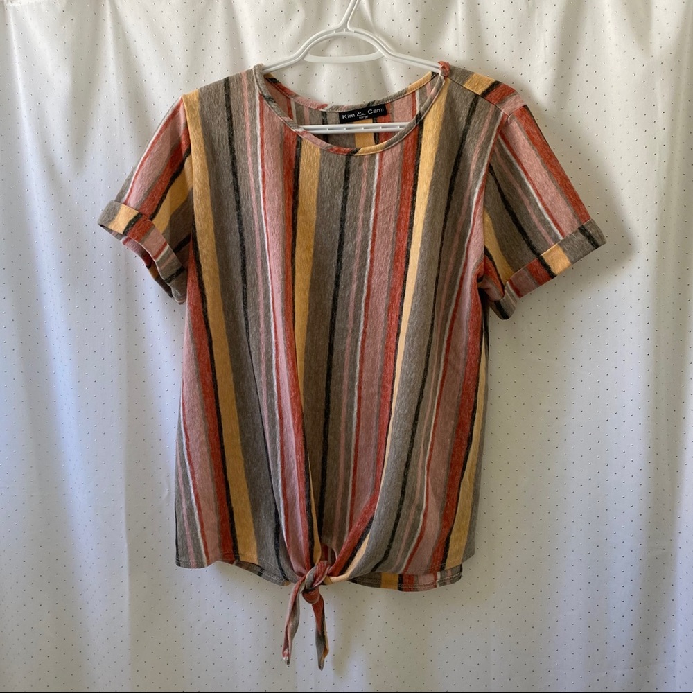 Kim and Cami Front Tie Shirt